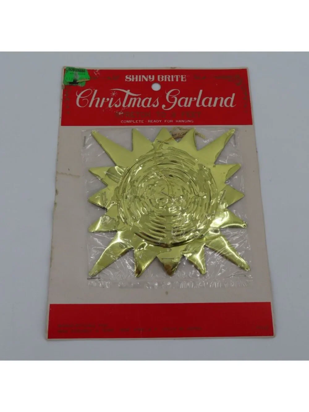 VTG Shiny Brite Christmas Garland Gold Foil 9 Feet Made in Japan Retro NEW Xmas